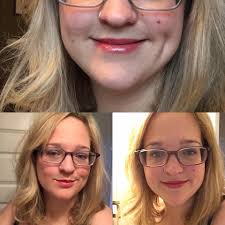 Before and after hair color transformation