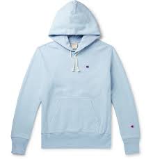 Blue Logo Embroidered Fleece Back Cotton Blend Jersey Hoodie Champion Hoodies Purple Champion Hoodie Champion Sportswear