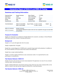 7 subtests:logical memory, verbal paired associated, visual reproduction, spatial addition, design, symbol span and brief cognitive status exam (bcse) what is the bcse? Wais Iv Wms Iv Sample Report