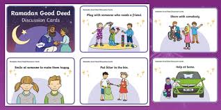 Use mnemonic devices to create mental connections. Ramadan Good Deeds Discussion Cards Eyfs Resources