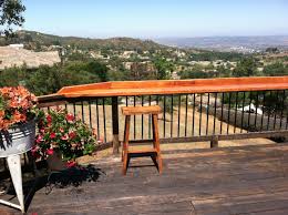 A wooden deck around an above ground pool is no different from other freestanding wood deck ideas. Turned Deck Railing Into A Bar Deck Railings Patio Bar Backyard Fireplace