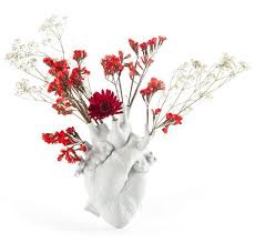 Vase Cœur Love In Bloom Seletti Blanc Made In Design Vase En Porcelaine Vase Cœur Humain