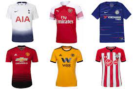 Choose your favourite english premier league soccer jersey and personalise it with your very own name and number on the back. Premier League Kits 2018 19 Ranked From Worst To Best British Gq British Gq