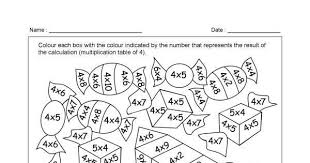 Table Of 4 Multiplication And Colouring Mathematics Animaplates Black white red green blue yellow magenta cyan. table of 4 multiplication and