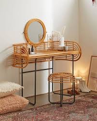 Rattan Vanity Desk Boho Decor Furniture Home Decor Ideas Decoration Custom Furniture Decor Essentials Apartment Furniture