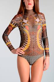 Body tattoos is a professional tattoo studio with certified artists & 100 percent hygienic work, tattoo work is done by professional. Dsquared2 Tattoo Printed Tulle Bodysuit Damen Glamood Outlet
