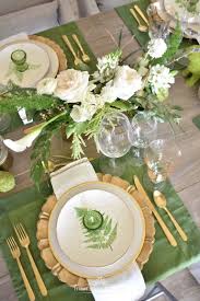 Green And Gold Easter Table Setting Home With Holliday Easter Table Settings Spring Table Settings Green Table Settings