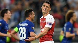 Chelsea's gary cahill and cesar azpilicueta celebrate winning the europa league with the trophy as uefa president aleksander ceferin looks on. Arsenal News Granit Xhaka Reveals Dressing Room Reaction To Chelsea Disaster In Europa League Final Goal Com