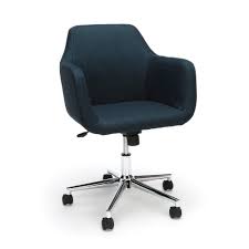 Upholstered Adjustable Home Office Chair With Wheels Blue Ofm In 2020 Home Office Chairs Upholstered Desk Chair Office Chair