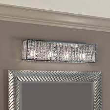 Dsi Lighting Sophia 4 Light Chrome Vanity Light With Crystal Accents Ds17961 The Home Depot Crystal Bathroom Lighting Crystal Bathroom Bathroom Lighting