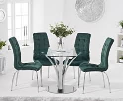 It's time to pull up your calgary dining room chairs and gather around the table. Aria 110cm Glass Dining Table With Calgary Velvet Chairs
