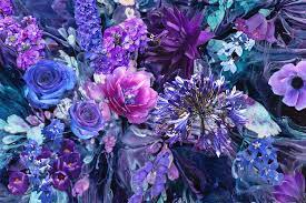 Color does not exist in the electromagnetic spectrum. Blue And Purple Flowers Digital Art By Lisa Yount