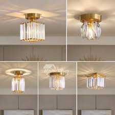 Get it by mon, jul 19. Luxury Crystal Lamp Copper Balcony Creative Simple Solid Brass Flush Mount Light Bedroom Gold Round Led