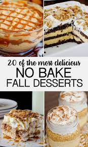 20 No Bake Fall Desserts Gathered Some Of The Most Delicious Dessert Recipes For This Fall That Will Mak Fall Desserts Fall Desserts Easy Fall Dessert Recipes