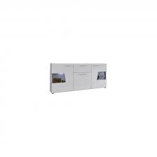 Modernes sideboard mit 2 türen und 4 schubkästen. Movar Sideboard 3 Turen Und 1 Schublade Weiss Weiss Hochglanz Glas Grau Bestellen Sie Hier