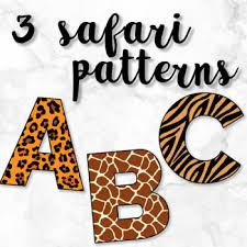 Safari Animal Print Letter Clip Art Alphabet Numbers Symbols