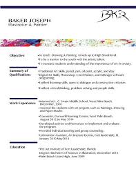 resume / cv baker joseph art