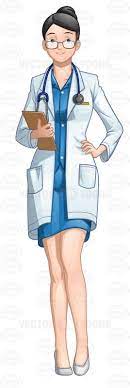 Female Doctor With Black Hair Wearing A Lab Coat And Holding A Chart Female Doctor Doctor Coat Doctor White Coat