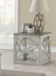Indiamart > living room & plastic furniture > side tables > antique side table. Avianna Gray Oak And Antique White End Table