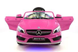 Mercedes Cla45 12v Kids Ride On Car Mp3 Usb Player Battery Powered Wheels R C Parental Remote Pink Usb Player Power Wheels Toy Car