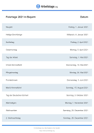 2021 allerdings haben nicht alle arbeitnehmer etwas von den feiertagen. Gesetzliche Feiertage Bayern 2021 2022 2023