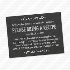 Creating unique invitations has never been easier. Please Bring A Recipe Instead Of A Card Insert For Bridal Shower Invitations Cookbook Gift Idea W In 2019 Wedding Bridal Shower Bridal Shower Invitatio