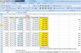 Cara menghitung kebutuhan besi kolom video ini berisi tentang cara menghitung kebutuhan besi tulangan atau (rab) bangunan. Perhitungan Berat Besi Beton Excel Dan Cara Bulatkan Harga 50 Ke Atas Terdekat Jaya Steel