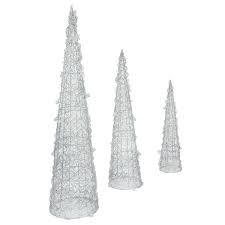 Most trees with incandescent lights can be fixed with the light keeper pro and this method. Open Box Homegear Christmas Silver Cone Tree 3 Pack Pre Lit With 75 Led Lights Indoor Or Outdoor Use Golf Outlets Of America Golf Outlets Of America