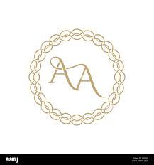 Monogram from intertwining letters AA in elegant frame. Golden template for  cafe, bars, boutiques, invitations. Logo for business. Vintage elements of  Stock Vector Image & Art