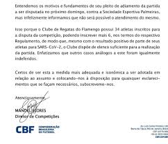 Em outras fase eliminatórias nas competições da cbf. Palmeiras X Flamengo Cbf Divulga Carta E Confirma Vai Ter Jogo