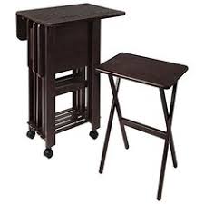 Manchester Wood Tray Table Party Cart Set Of 4 Espresso Training Tables Table Top Tray Table