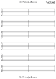 Tab Sheets Blank Big Picture Guitar