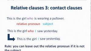 Defining relative clauses (also called identifying relative clauses or restrictive relative clauses) give detailed information defining a general term or expression. English Grammar Relative Clauses 3 Contact Clauses Youtube