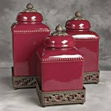 Ceramic Kitchen Canisters Sets Ideas On Foter Red ceramic chalkboard canisters (set of 3). ceramic kitchen canisters sets ideas