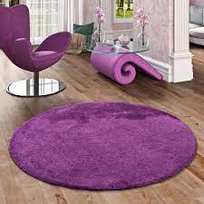 Auslegeware, teppichboden und fußbodenbeläge zum ausrollen und auslegen in großer auswahl im bodenbeläge online shop livingfloor.com Hochflor Shaggy Teppich Palace Lila Rund