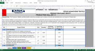 You can use your own information or you can use the one that comes with the te. Boq Tender Template