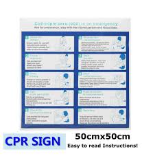 Cpr Sign Resuscitation Chart Safety Sticker Compliant