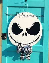 Halloween Door Hanger Jack Skellington Wreath Skeleton Door Hanger Jack Skellingt Christmas Signs Wood Halloween Door Hangers Nightmare Before Christmas Wreath