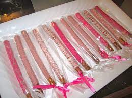 Images Of Baby Shower Pretzel Rods Covered Pretzel Rods Pink Baby Shower Girl Chocolate Pre Pink Baby Shower Ballerina Baby Showers Baby Shower Birthday