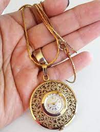 Vtg Caravelle Japan 7j Pendant Watch Goldtone Necklace Notrunning Cobralinkchain Pendant Watches Necklace Watch Necklace