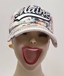 Robin Ruth Floral Quilted Embroidered Trucker Baseball Snap Back Hat MAINE  NEW