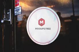 If it sticks… it's a sticker! Round Sticker On Door Mockup Psd Free Download Mockups Free