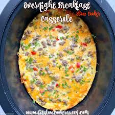 1 pound bacon diced and cooked until crispy. Video Slow Cooker Overnight Breakfast Casserole Fit Slow Cooker Queen