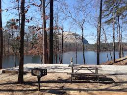 All the deluxe cabins have one bathroom, central heat and air, a kitchen, and satellite television. Campsite 333 On Trail M Stone Mountain Park Campsite Stone Mountain