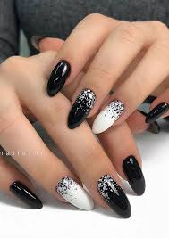Acrylic Black Almond Shaped Nails 56 Lovely Acrylic Almond Shaped Nails To Inspire You This Summer Page 40 Of 55 In 2020 Winter Nail Designs Stiletto Nails Designs Winter Nails