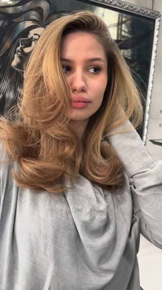 Honey Blonde Balayage On Long Hair