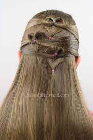 Need A Cute Valentine S Day Heart Hairstyle But Don T Have Much Time Try This Quick And Easy Triple Heart Pu Valentine S Day Hairstyles Heart Hair Hair Styles