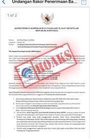 Contoh surat undangan rapat warga dilingkup rt dan rw. Surat Undangan Rapat Koordinasi Mengatasnamakan Kemenkop Dan Ukm