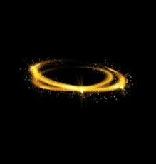 Gold Halo Angel Rings Isolated On Black Vector Glowing Background Black Panther Art Vector Images