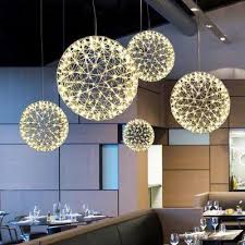 Modern Round Spark Ball Chandelier Firework Pendant Lamp Led Ceiling Lighting Lamps Living Room Modern Pendant Light Ball Pendant Lighting